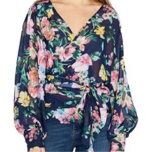 NWT Buffalo David Bitton sz XS flower meadows My Treat Wrap Top